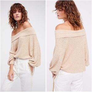 Free people “Edessa” Off-the-Shoulder Sweater